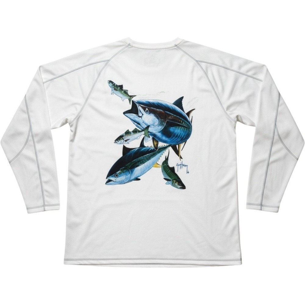 Champion Guy Harvey long-sleeve performance fishing shirt tuna graphic Sz 2XL